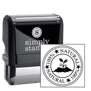 100% Natural Round Rubber Stamp