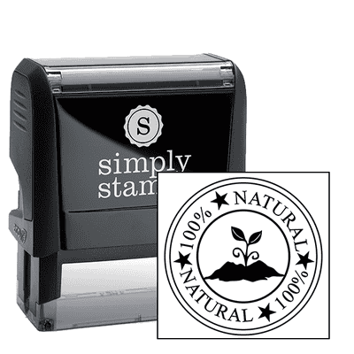 100% Natural Round Rubber Stamp