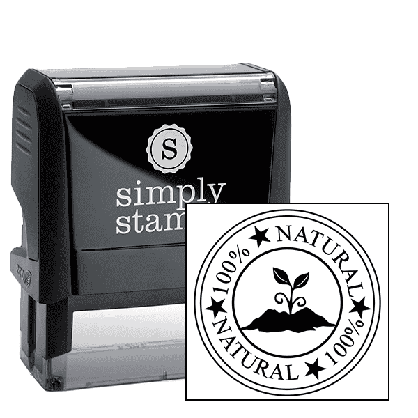 100% Natural Round Rubber Stamp