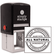 All Natural No Preservatives Rubber Stamp