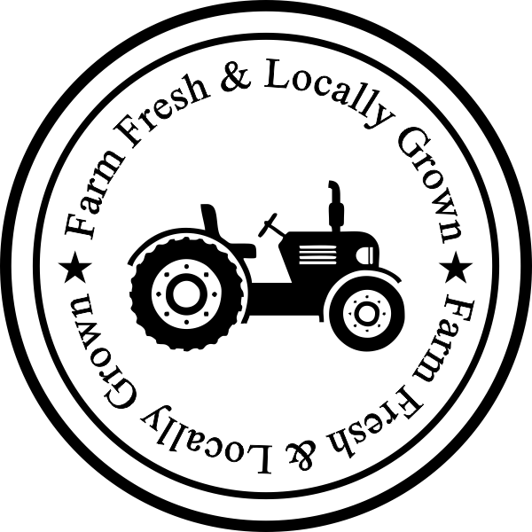 Farm Fresh and Locally Grown Rubber Stamp Imprint Example