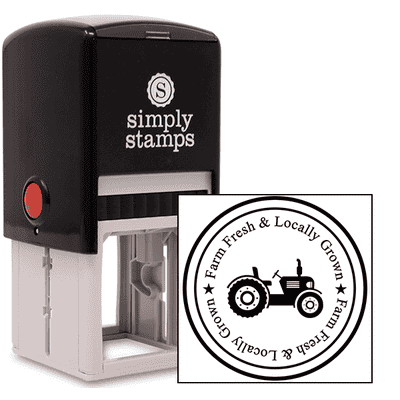 Farm Fresh and Locally Grown Rubber Stamp