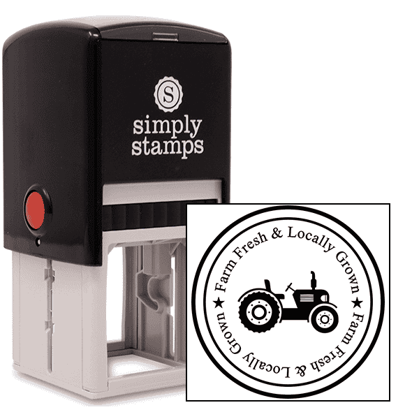 Farm Fresh and Locally Grown Rubber Stamp