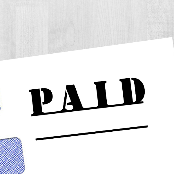 PAID Underlined Stock Stamp