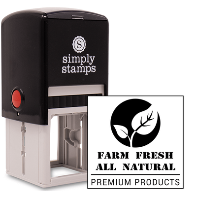 Farm Fresh All Natural Square Rubber Stamp