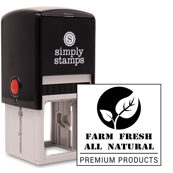 Farm Fresh All Natural Square Rubber Stamp