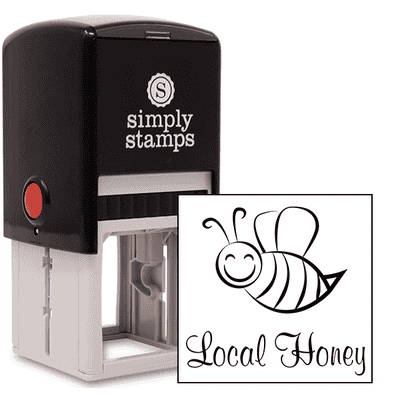 Local Honey Cutsie Bee Rubber Stamp