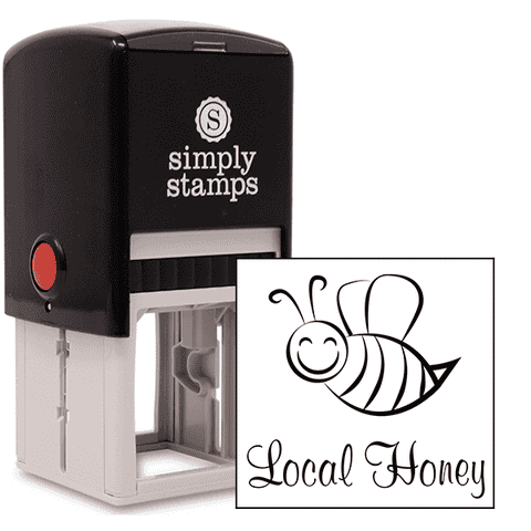 Local Honey Cutsie Bee Rubber Stamp
