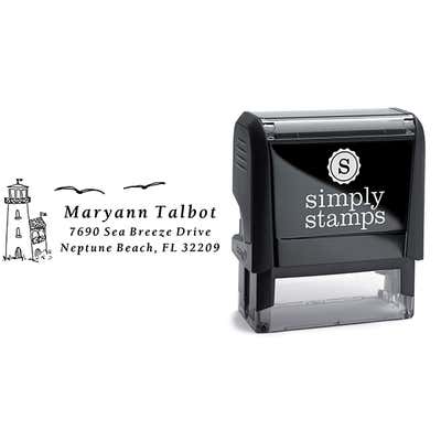 Lighthouse Birds Return Address Stamp - alternate view