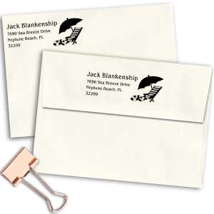 Beach Chair Umbrella Return Address Stamp Imprint Example