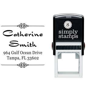 Smith Deco 4 Line Return Address Stamp Body and Design