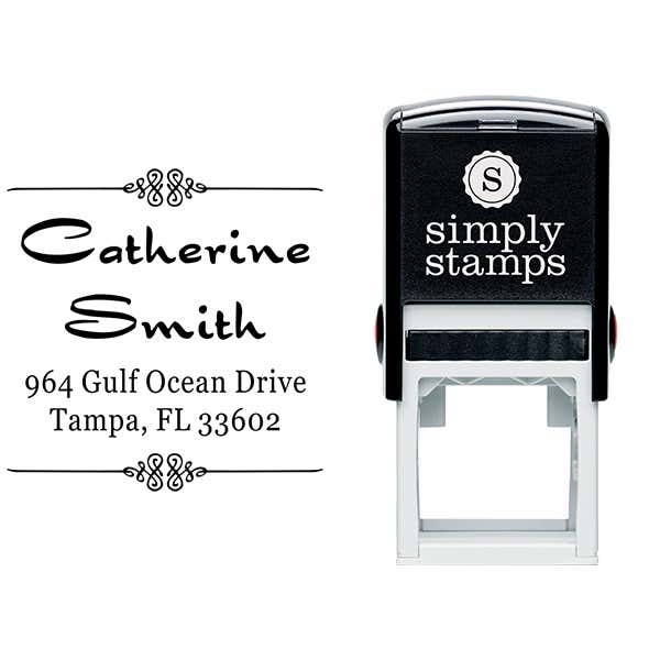 Smith Deco 4 Line Return Address Stamp Body and Design