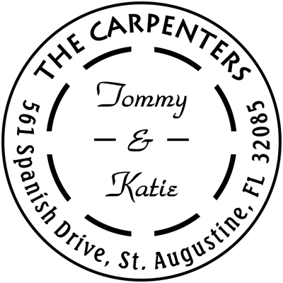 The Carpenters Double Dash Address Stamp
