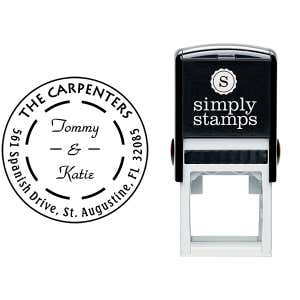 The Carpenters Double Dash Address Stamp Body and Design