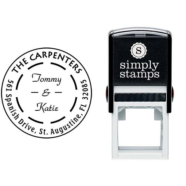 The Carpenters Double Dash Address Stamp Body and Design