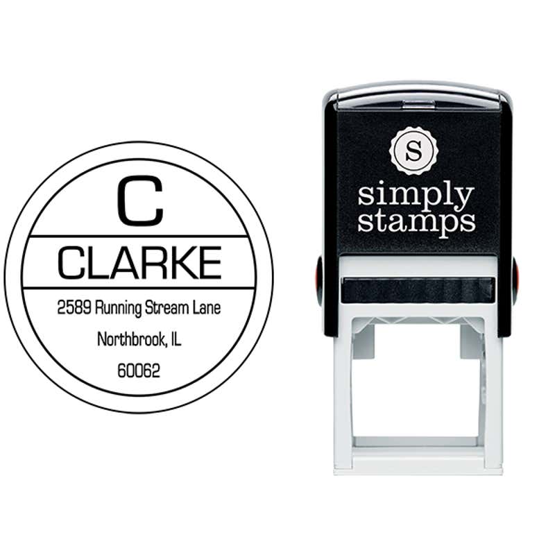 Clarke Initial Border Address Stamp Body and Design
