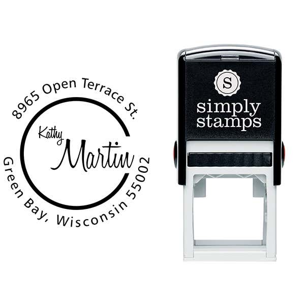 Martin Cursive Round Address Stamp Body and Design