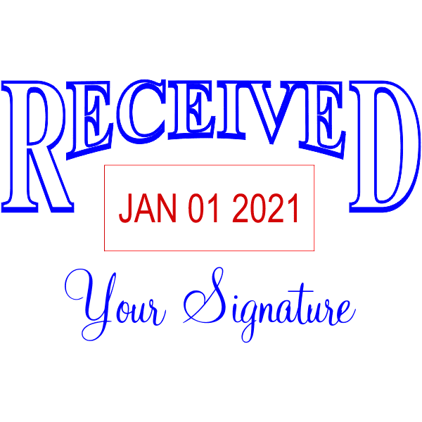 Received Signature Date Bottom Rubber Stamp