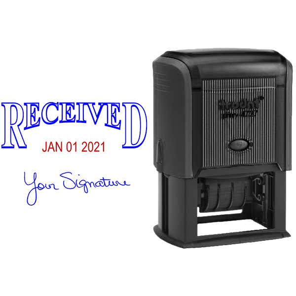 Received Signature Date Rubber Stamp - Date Bottom Body and Design