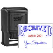Received Date Stamp with Signature - 1.5" x 2.25" Impression Size