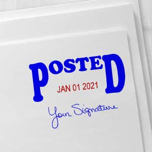 Posted Signature Date Rubber Stamp Imprint Example