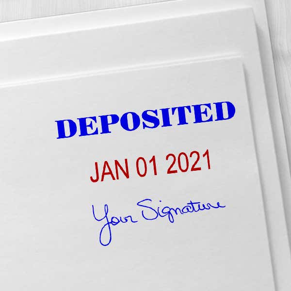 Deposited Signature Date Rubber Stamp Imprint Example