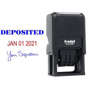 Deposited Signature Date Rubber Stamp Body and Design