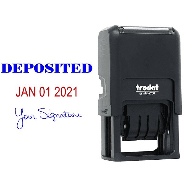 Deposited Signature Date Rubber Stamp Body and Design