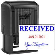 Received Stamp with Signature and Date, Customizable, 1.5" x 2.25" Impression Size