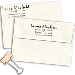 Mayfield Art Deco Address Stamp Imprint Example