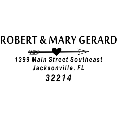 Gerard Heart Arrow Address Stamp