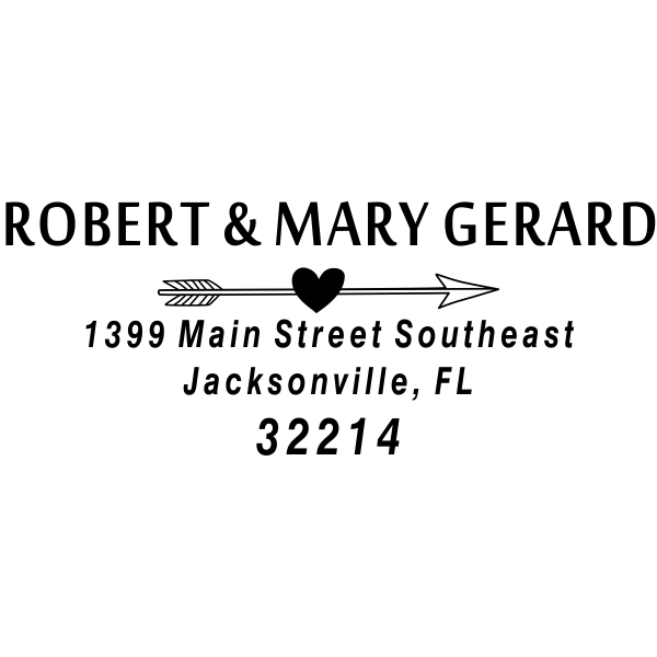 Original Gerard Heart Arrow Address Stamp