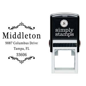 Middleton Vintage Deco Address Stamp Body and Design
