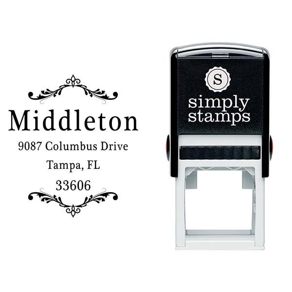 Middleton Vintage Deco Address Stamp Body and Design