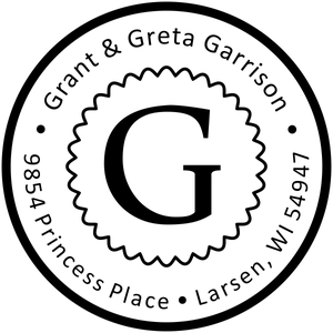 Garrison Solid Circle Border Address Stamp