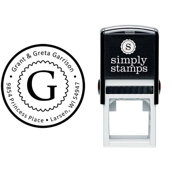 Garrison Solid Circle Border Address Stamp Body and Design