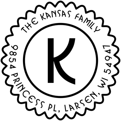 Kansas Round Zig Zag Address Stamp