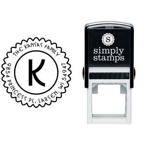 Kansas Round Zig Zag Address Stamp Body and Design