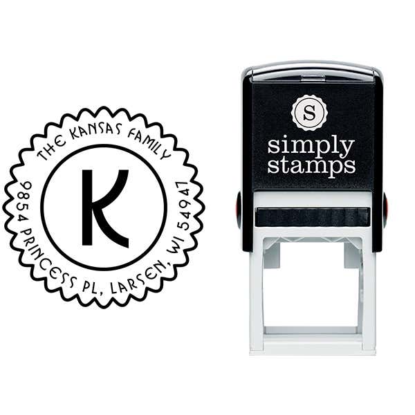 Kansas Round Zig Zag Address Stamp Body and Design