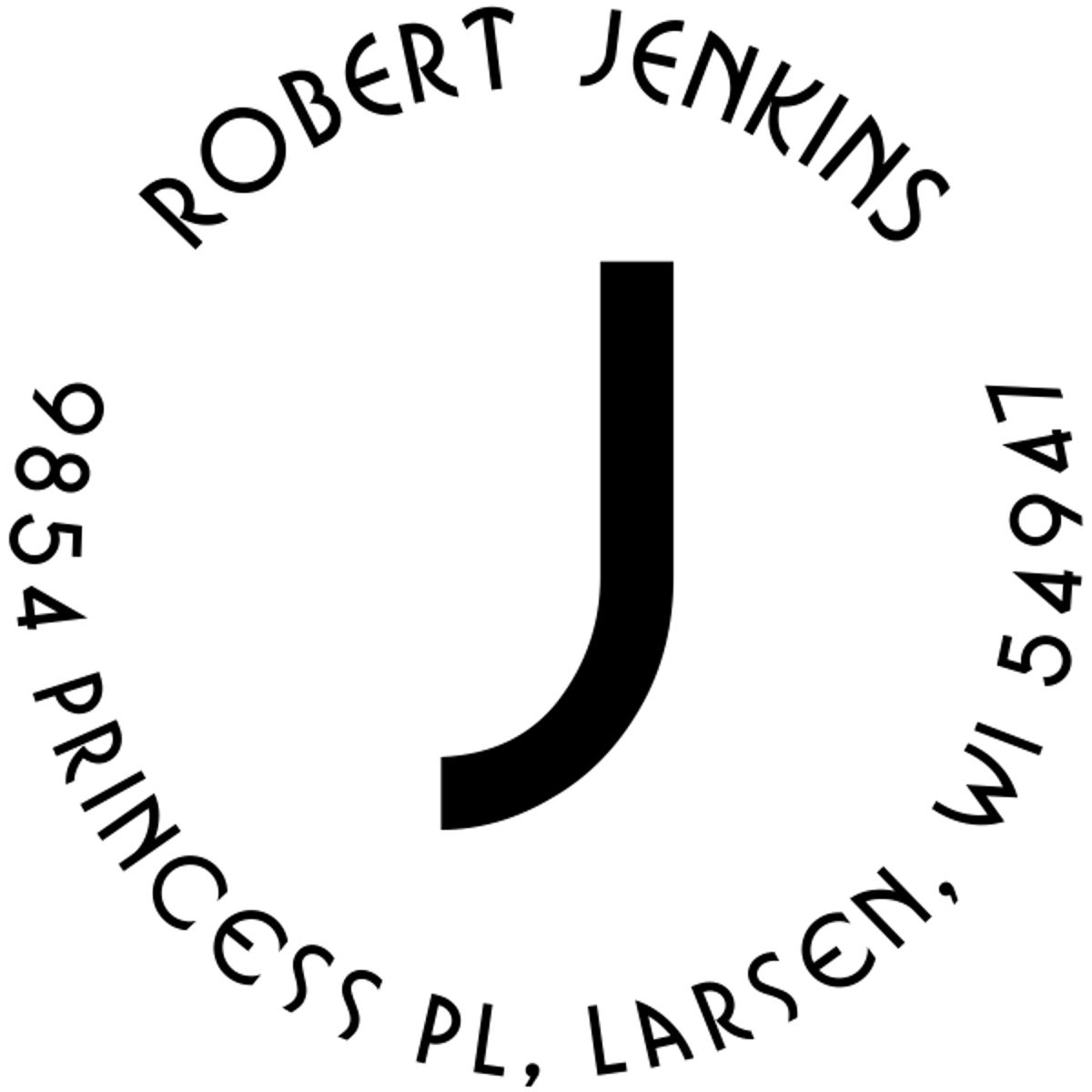 Jenkins Letter Custom Address Stamp