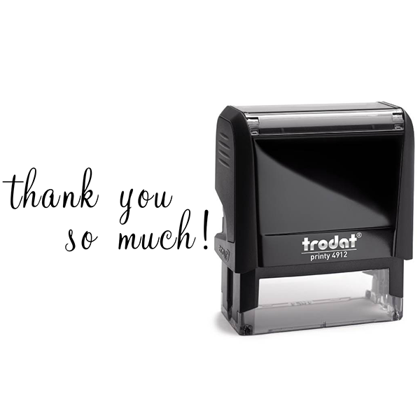 Thank You So Much Handwritten Rubber Stamp Body and Design