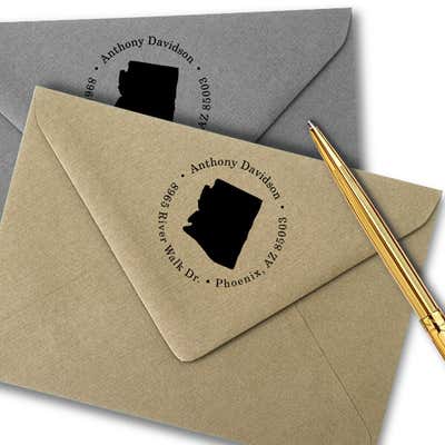 Arizona Round Address Stamp - alternate view