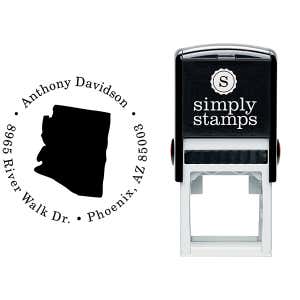 Arizona Round Address Stamp Body and Design