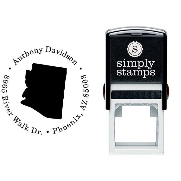 Arizona Round Address Stamp Body and Design