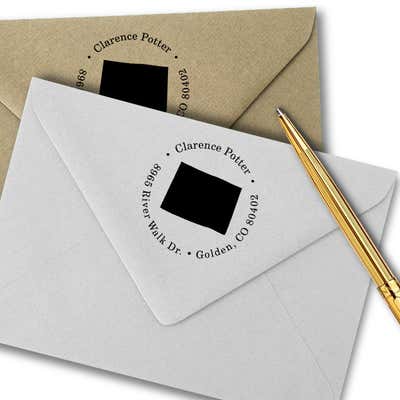Colorado Round Address Stamp - alternate view
