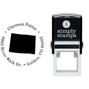 Colorado Round Address Stamp Body and Design