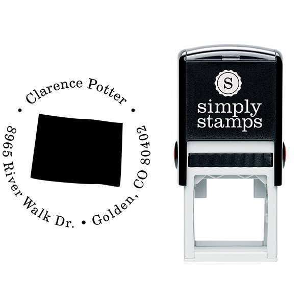 Colorado Round Address Stamp Body and Design