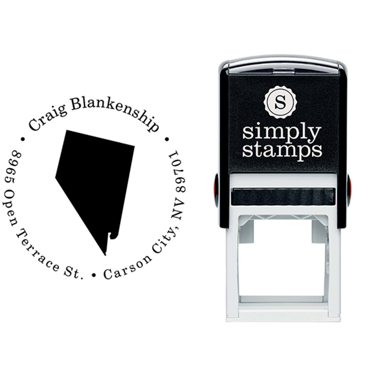 Nevada Round Address Stamp Body and Design