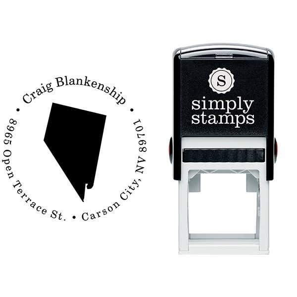 Nevada Round Address Stamp Body and Design