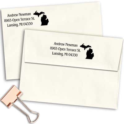 Michigan Return Address Stamp - alternate view